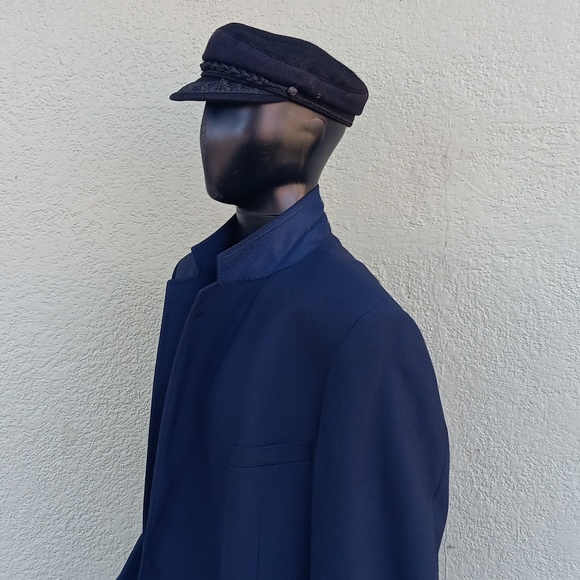 GARRISON PARK MEN'S VINTAGE PURE WOOL NAVY BLUE BLAZER W/GOLD BUTTON ACCENTS - Picture 6 of 17